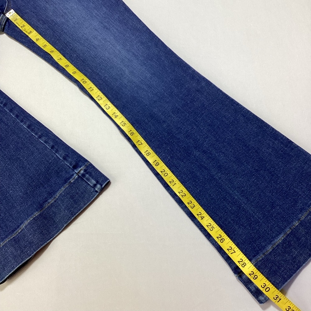 SPANX Pull-on Dark Blue Flare Jeans with Patch Pockets - Picture 9 of 12